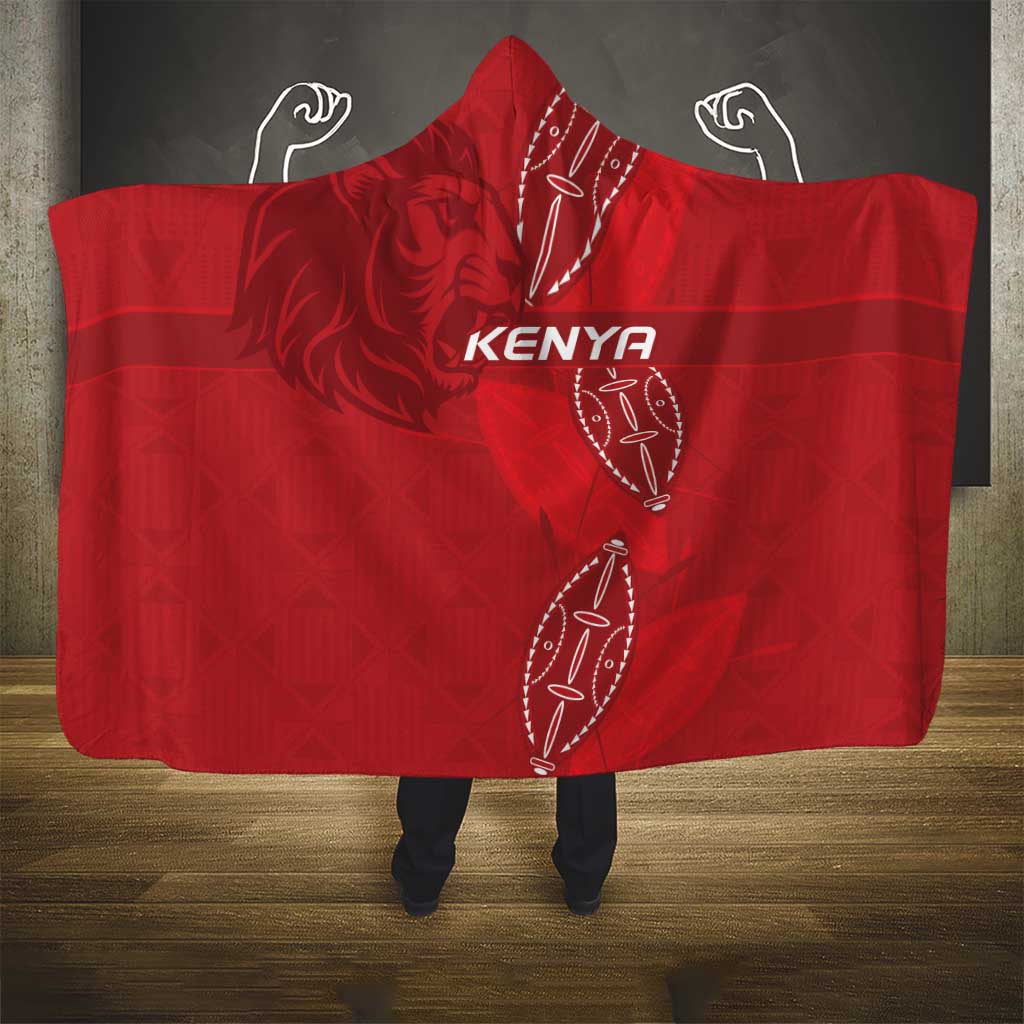 Kenya Rugby Hooded Blanket Go Champions Simbas - Red Color