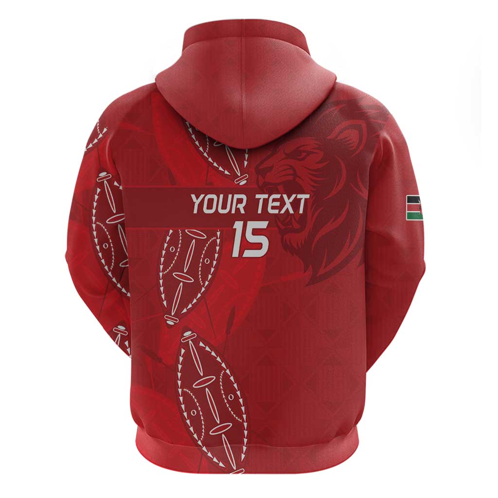 Kenya Rugby Custom Hoodie Go Champions Simbas - Red Color