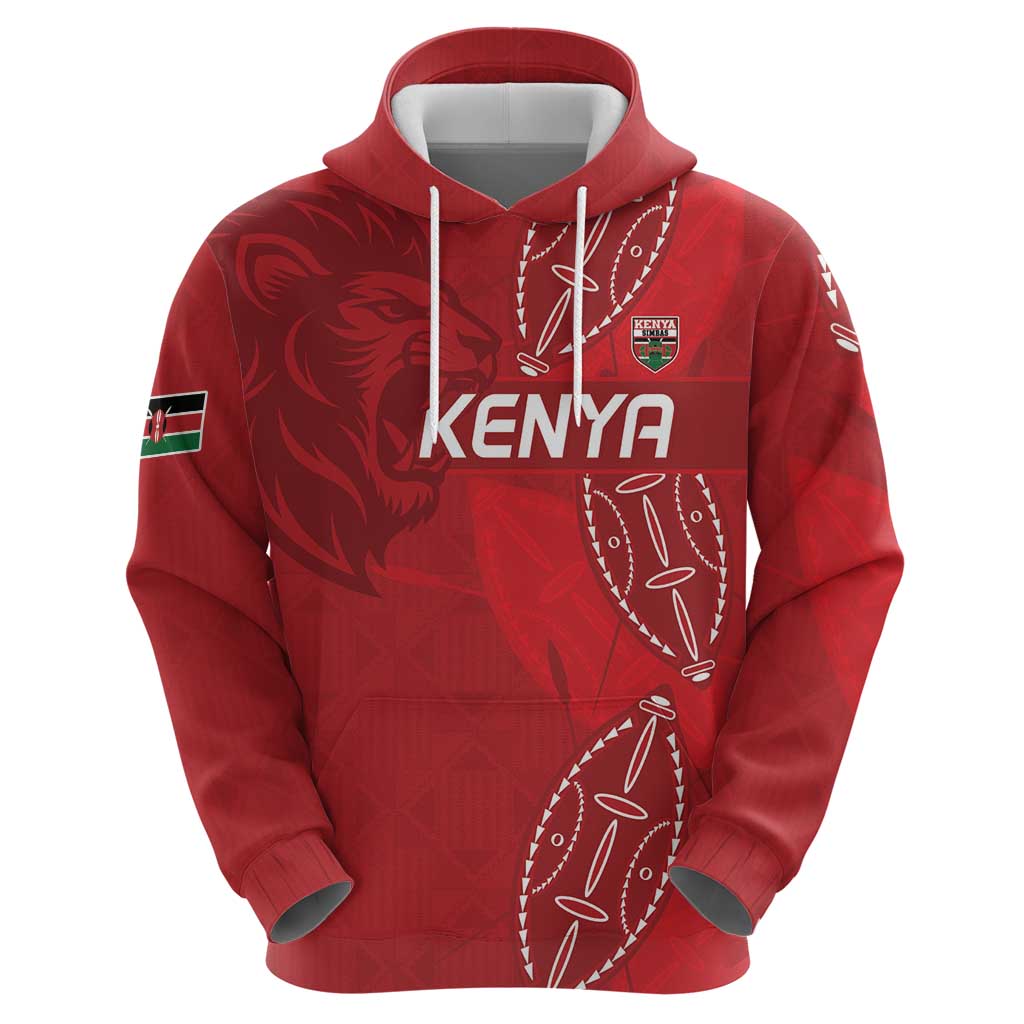 Kenya Rugby Custom Hoodie Go Champions Simbas - Red Color