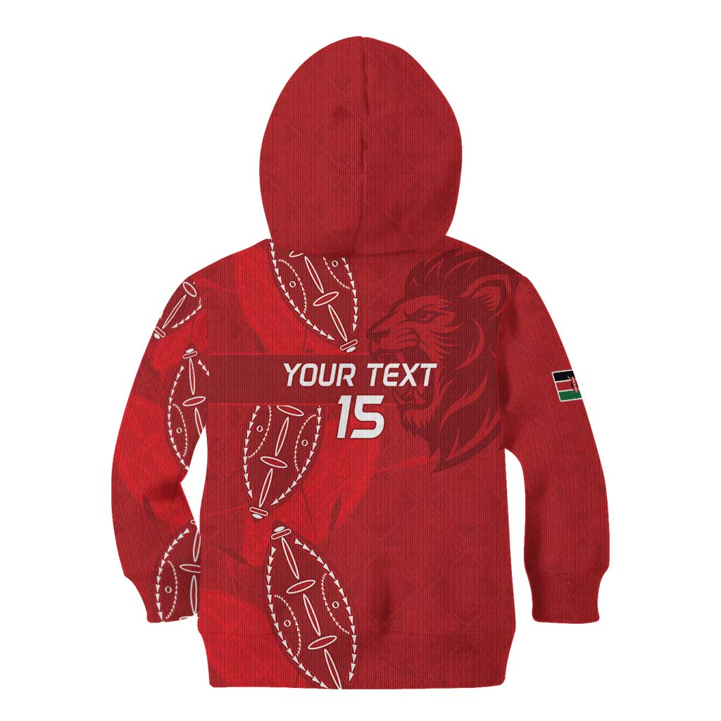Kenya Rugby Custom Kid Hoodie Go Champions Simbas - Red Color