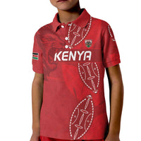 Kenya Rugby Custom Kid Polo Shirt Go Champions Simbas - Red Color