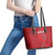 Kenya Rugby Leather Tote Bag Go Champions Simbas - Red Color