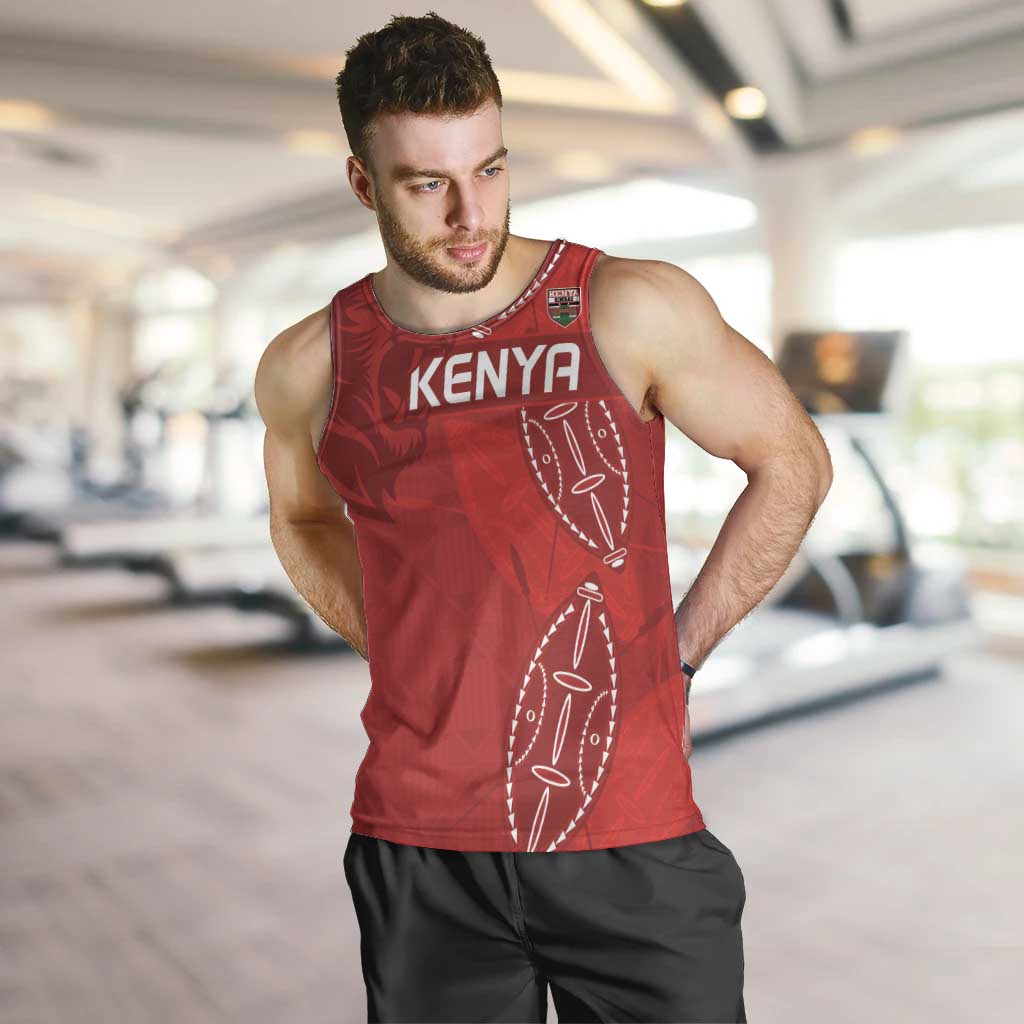 Kenya Rugby Custom Men Tank Top Go Champions Simbas - Red Color