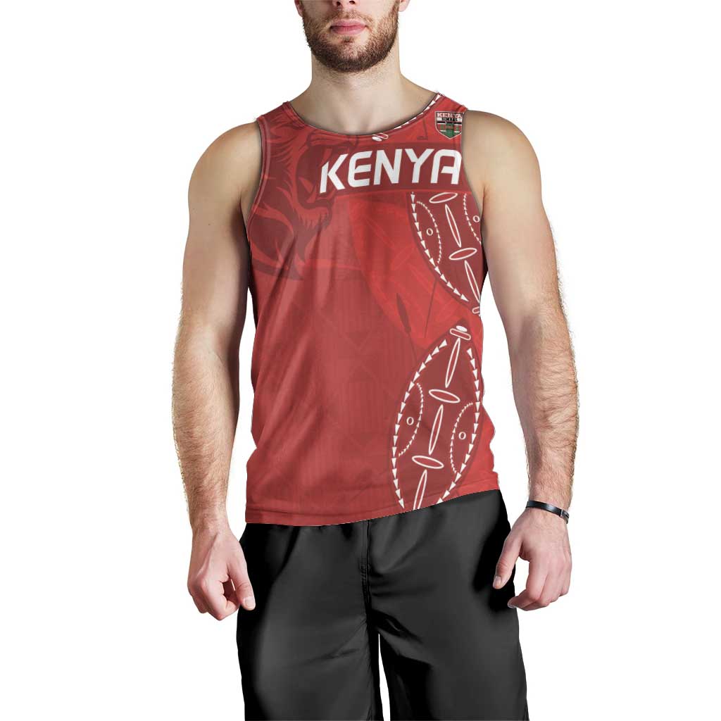 Kenya Rugby Custom Men Tank Top Go Champions Simbas - Red Color