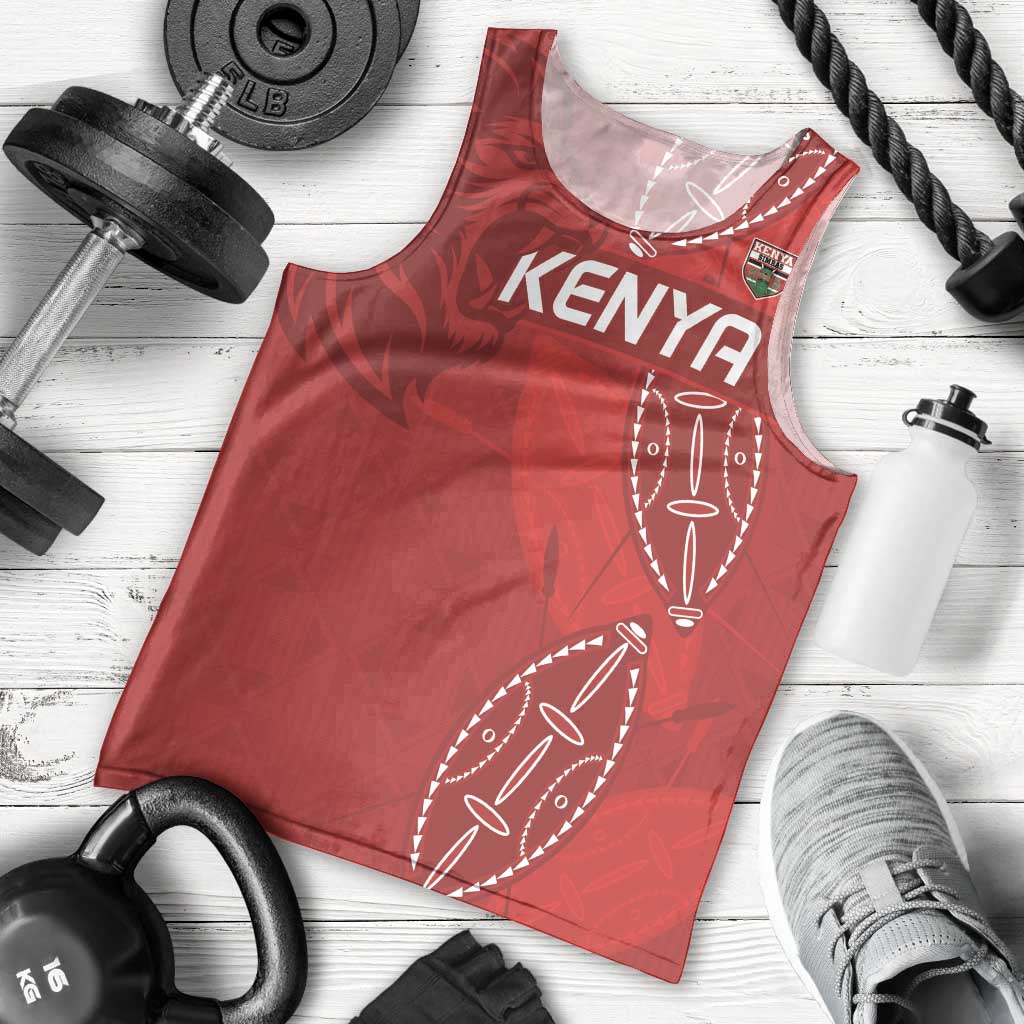 Kenya Rugby Custom Men Tank Top Go Champions Simbas - Red Color