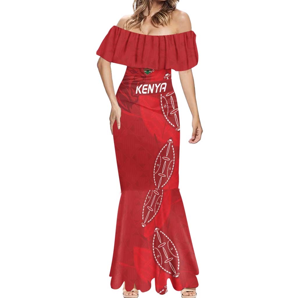 Kenya Rugby Custom Mermaid Dress Go Champions Simbas - Red Color