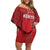 Kenya Rugby Custom Off Shoulder Short Dress Go Champions Simbas - Red Color
