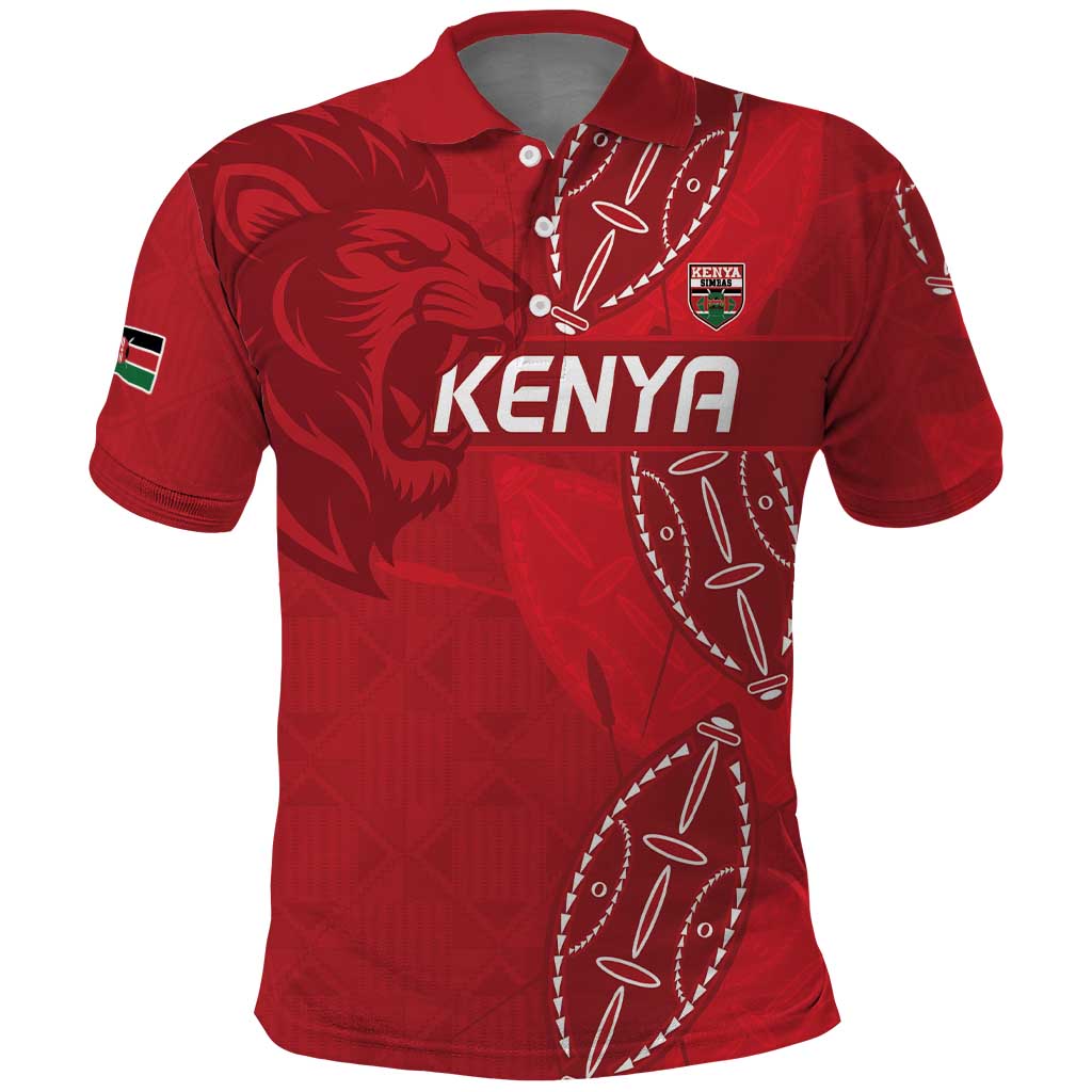 Kenya Rugby Custom Polo Shirt Go Champions Simbas - Red Color