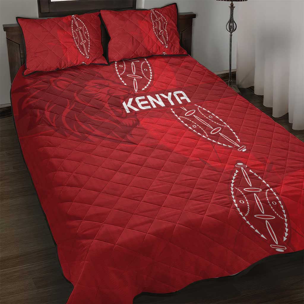 Kenya Rugby Quilt Bed Set Go Champions Simbas - Red Color