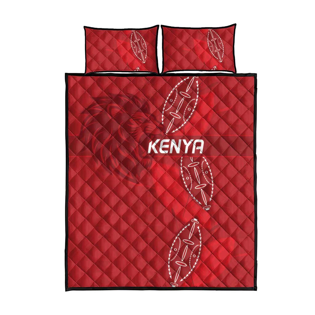 Kenya Rugby Quilt Bed Set Go Champions Simbas - Red Color