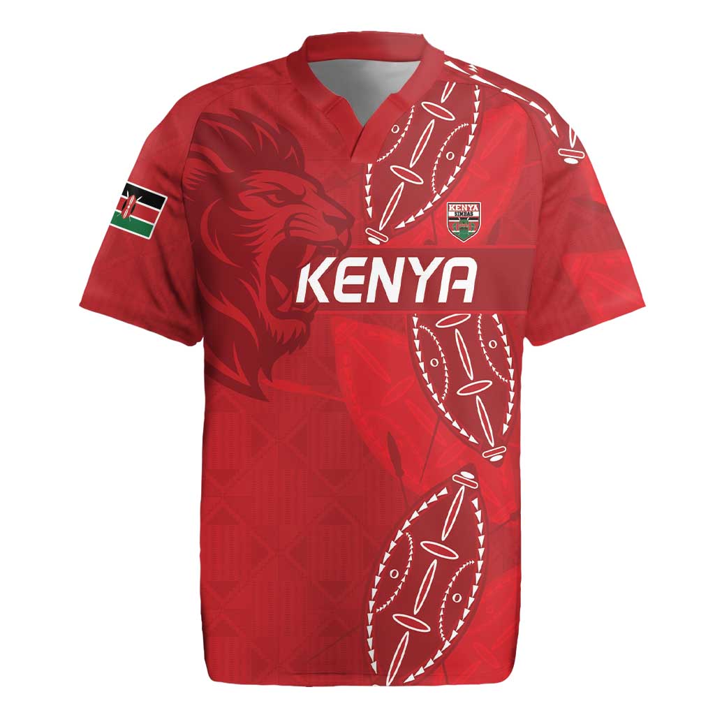 Kenya Rugby Custom Rugby Jersey Go Champions Simbas - Red Color