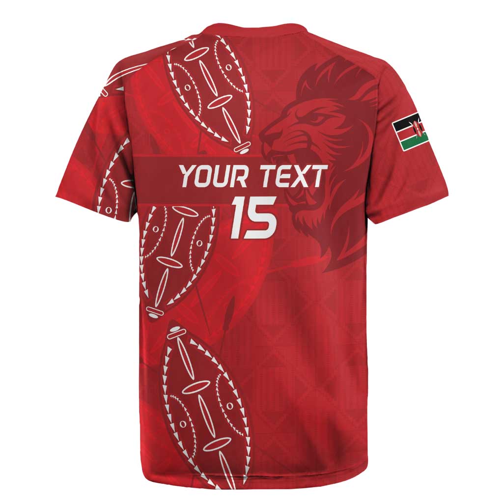 Kenya Rugby Custom Rugby Jersey Go Champions Simbas - Red Color