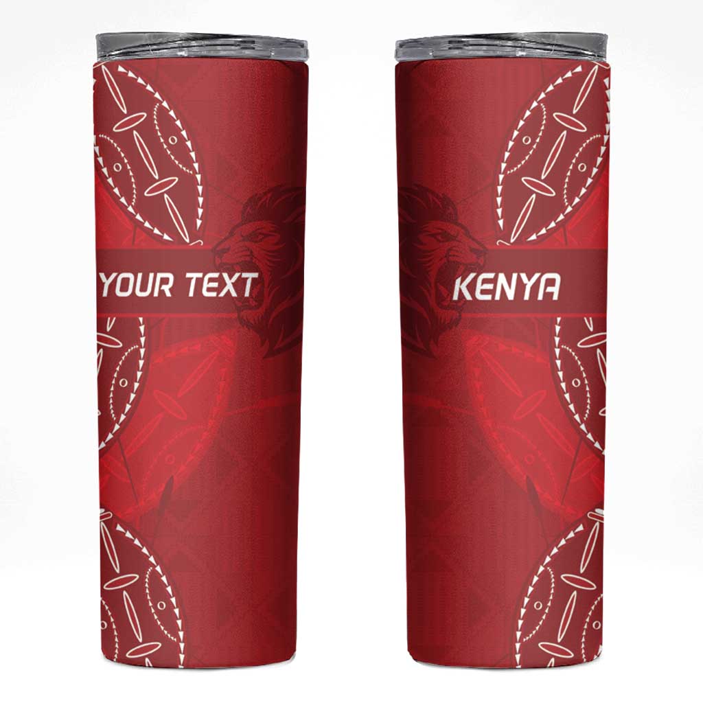 Kenya Rugby Custom Skinny Tumbler Go Champions Simbas - Red Color