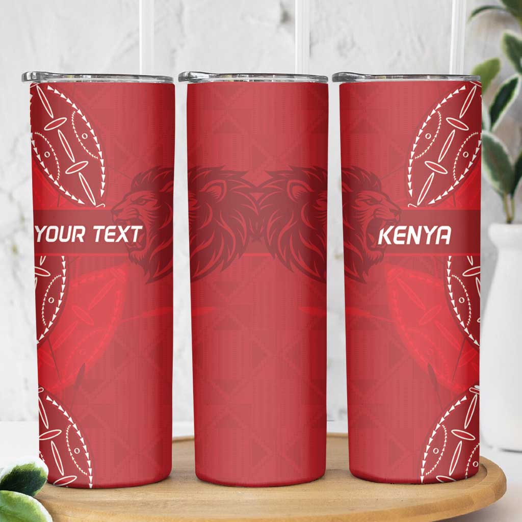 Kenya Rugby Custom Skinny Tumbler Go Champions Simbas - Red Color