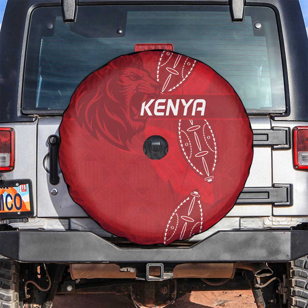 Kenya Rugby Spare Tire Cover Go Champions Simbas - Red Color