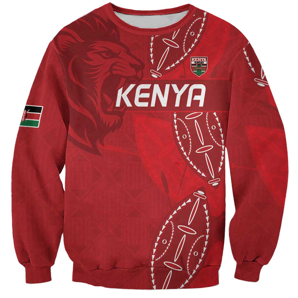 Kenya Rugby Custom Sweatshirt Go Champions Simbas - Red Color