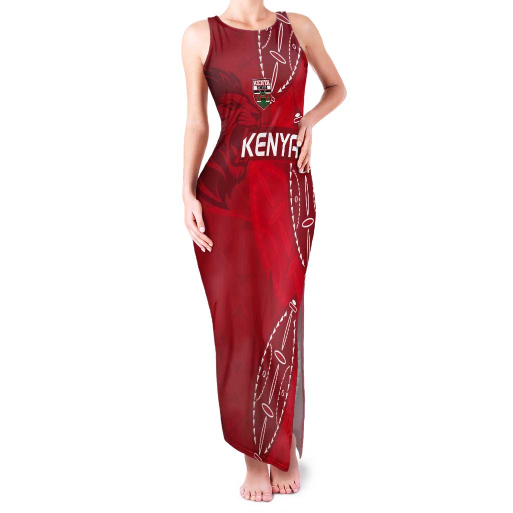 Kenya Rugby Custom Tank Maxi Dress Go Champions Simbas - Red Color