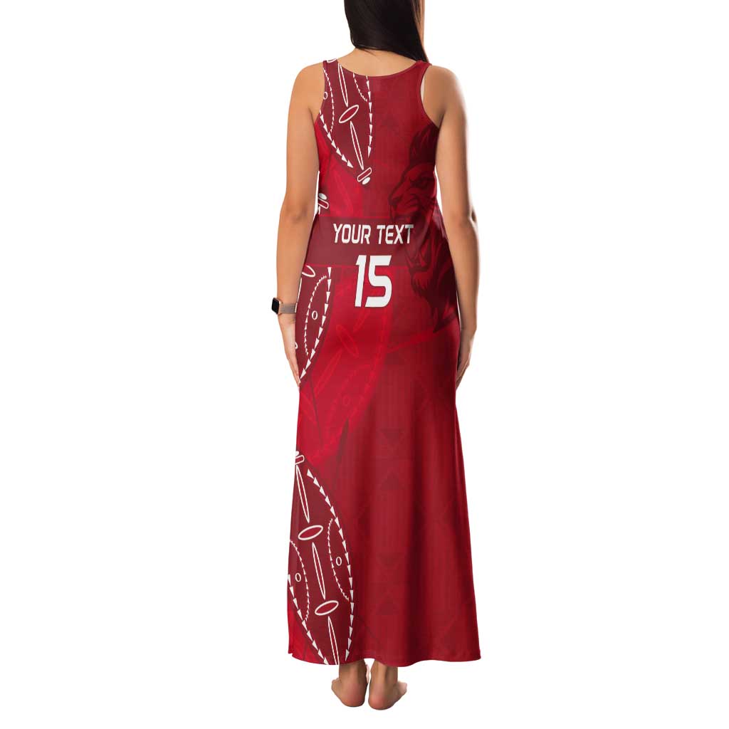 Kenya Rugby Custom Tank Maxi Dress Go Champions Simbas - Red Color