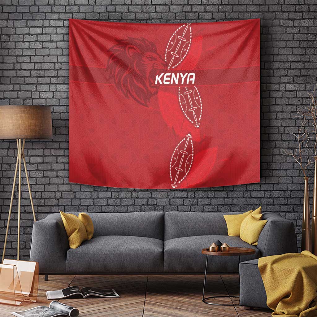 Kenya Rugby Tapestry Go Champions Simbas - Red Color