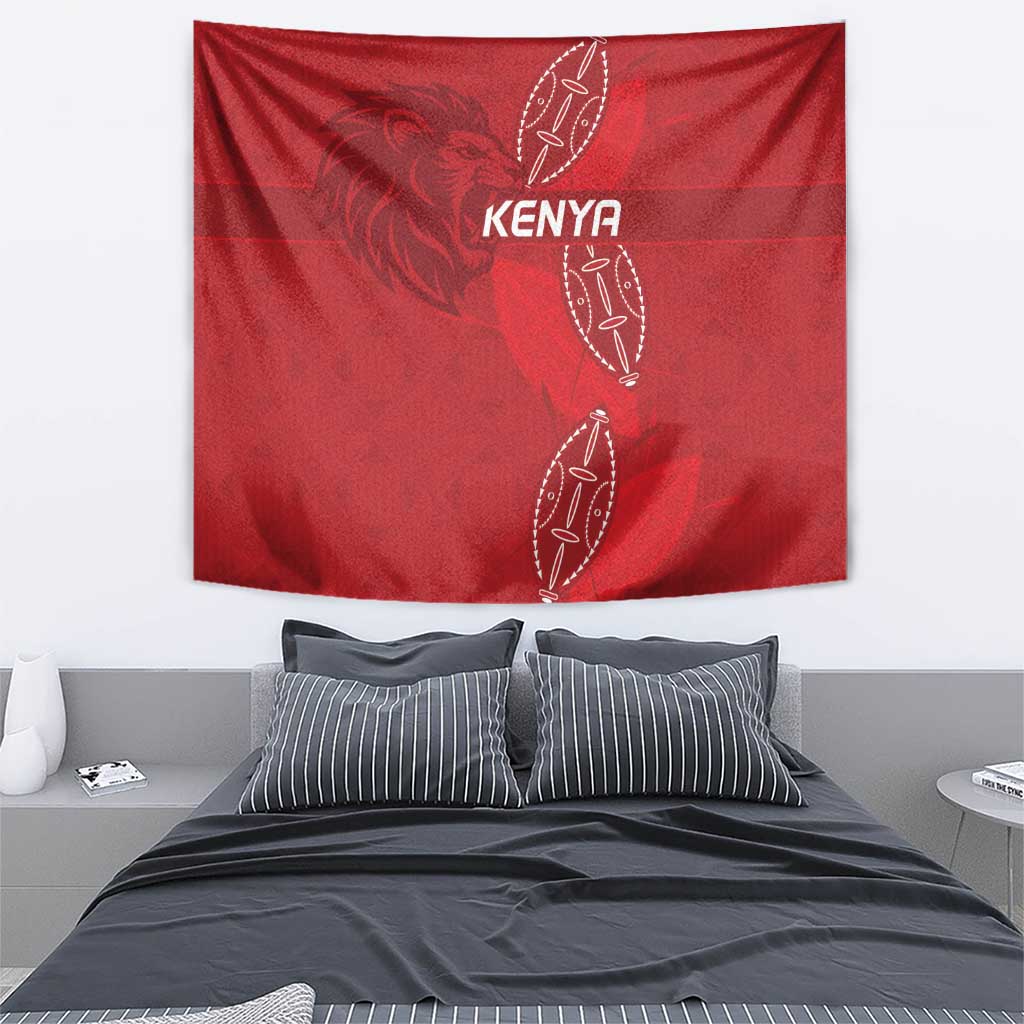 Kenya Rugby Tapestry Go Champions Simbas - Red Color