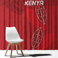 Kenya Rugby Window Curtain Go Champions Simbas - Red Color