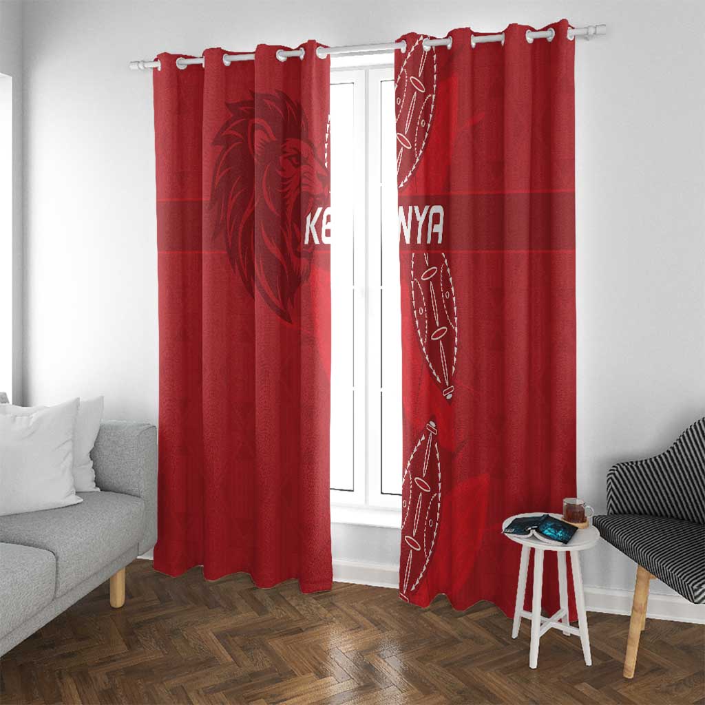 Kenya Rugby Window Curtain Go Champions Simbas - Red Color