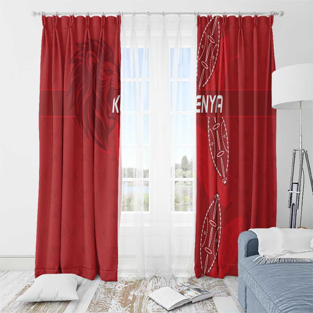 Kenya Rugby Window Curtain Go Champions Simbas - Red Color