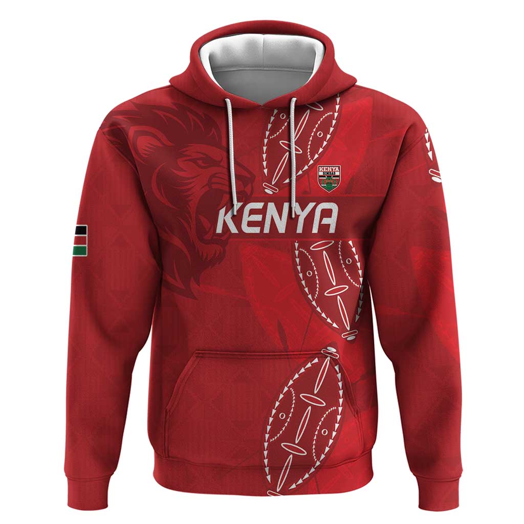 Kenya Rugby Custom Zip Hoodie Go Champions Simbas - Red Color