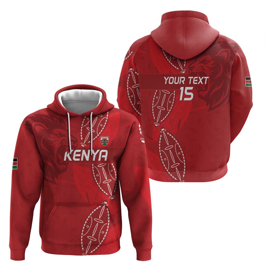 Kenya Rugby Custom Zip Hoodie Go Champions Simbas - Red Color