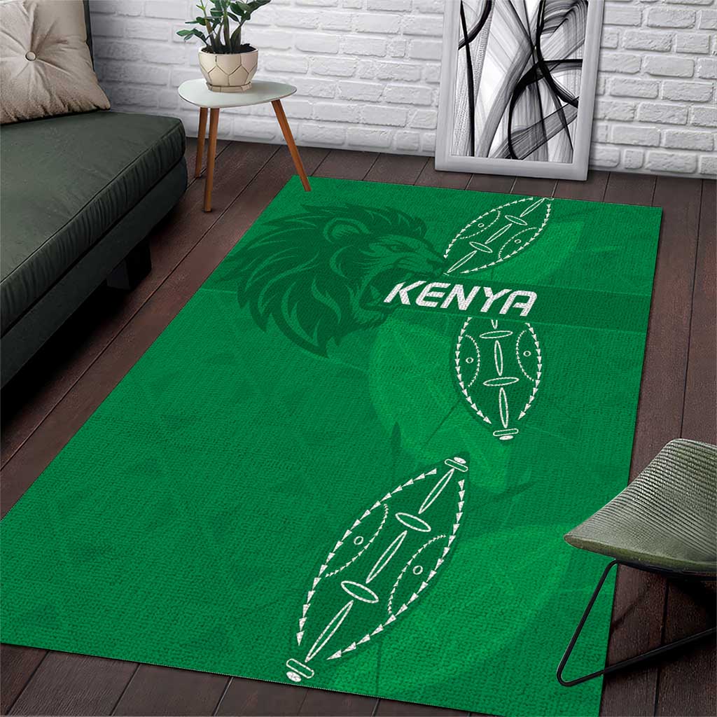 Kenya Rugby Area Rug Go Champions Simbas - Green Color
