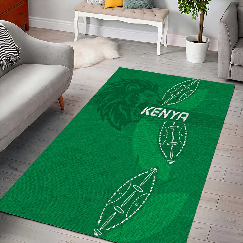 Kenya Rugby Area Rug Go Champions Simbas - Green Color