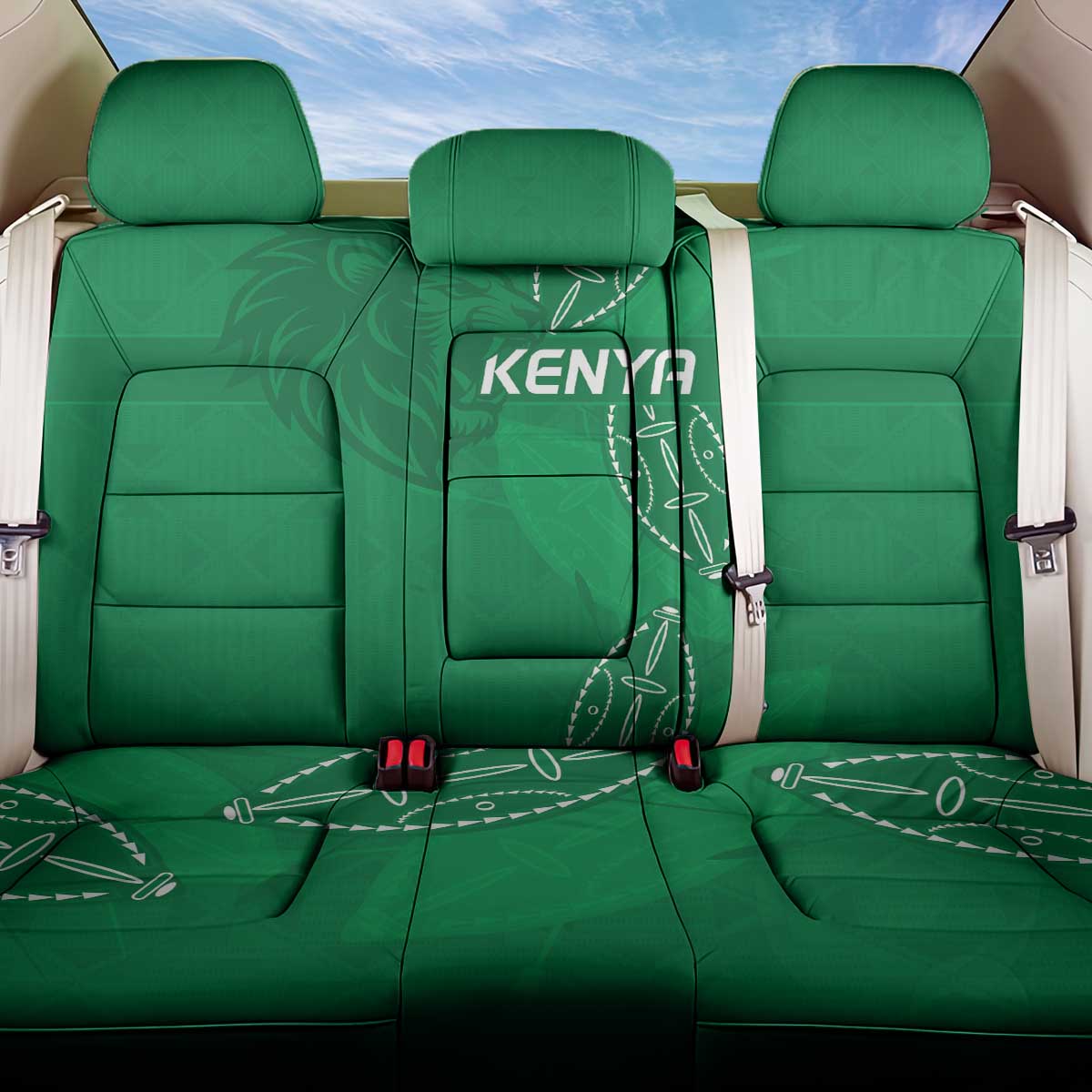 Kenya Rugby Back Car Seat Cover Go Champions Simbas - Green Color