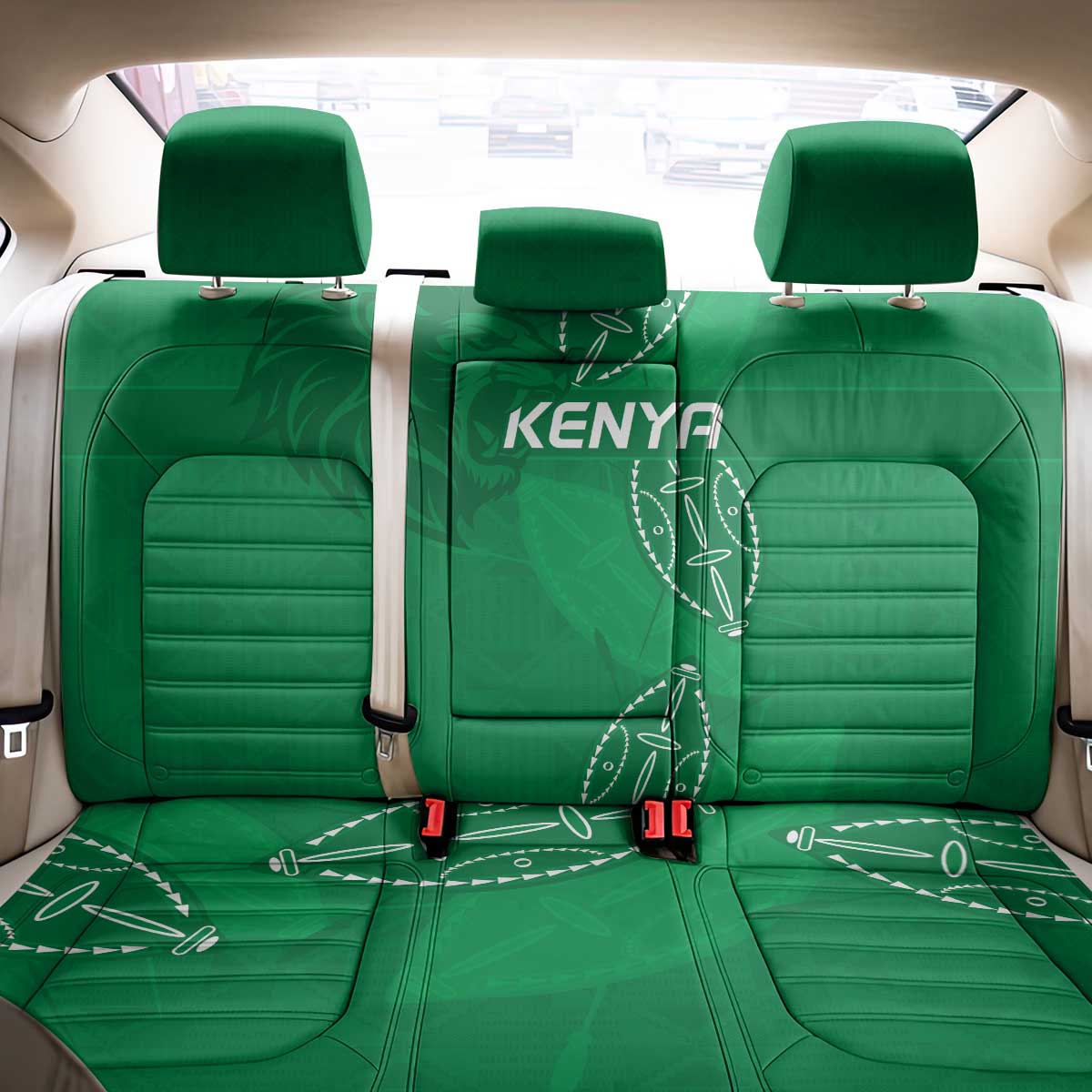Kenya Rugby Back Car Seat Cover Go Champions Simbas - Green Color