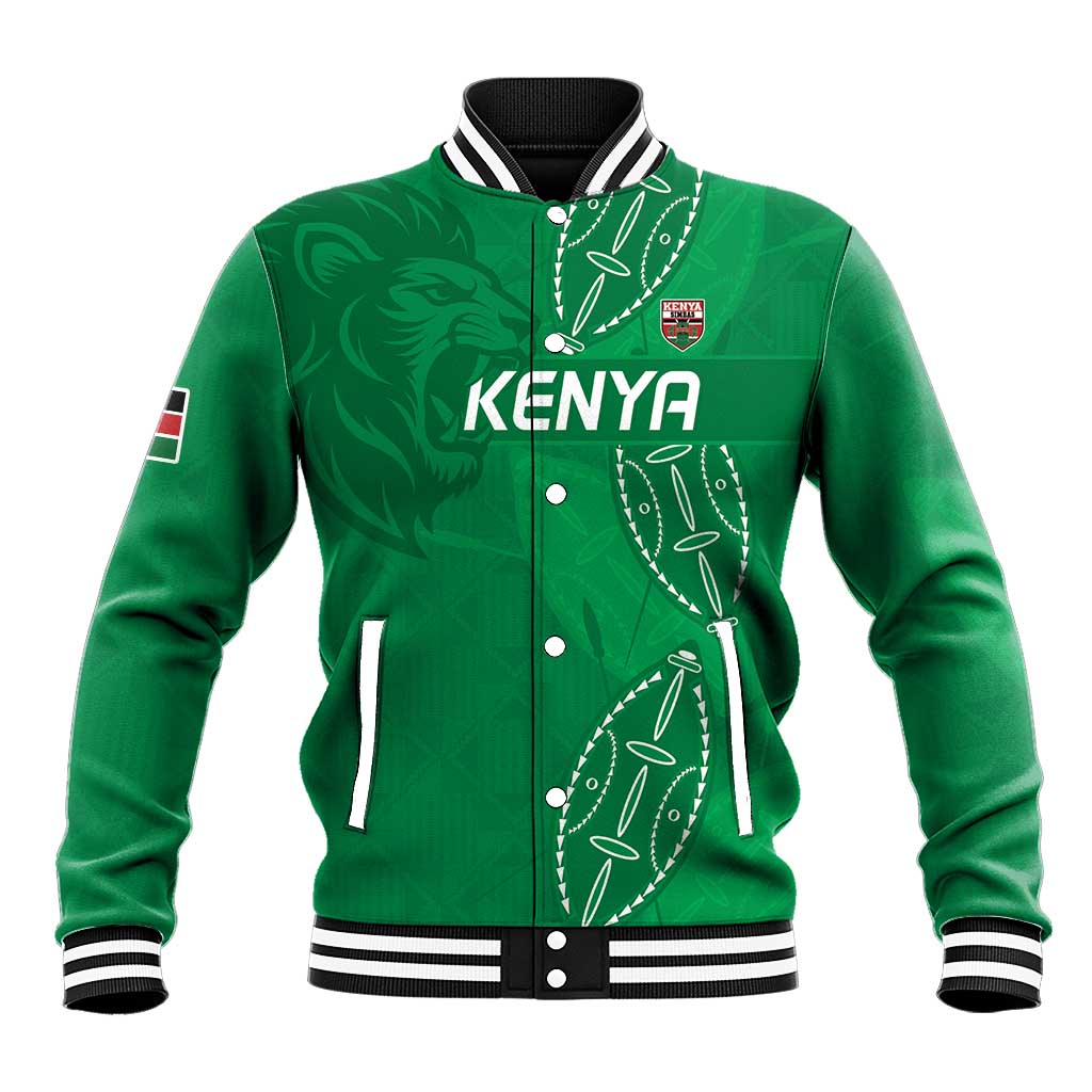 Kenya Rugby Custom Baseball Jacket Go Champions Simbas - Green Color