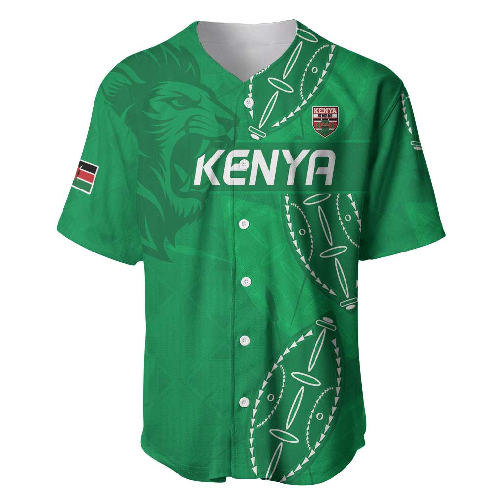 Kenya Rugby Custom Baseball Jersey Go Champions Simbas - Green Color