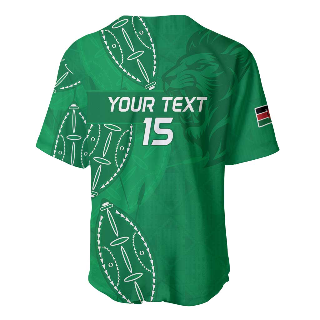 Kenya Rugby Custom Baseball Jersey Go Champions Simbas - Green Color