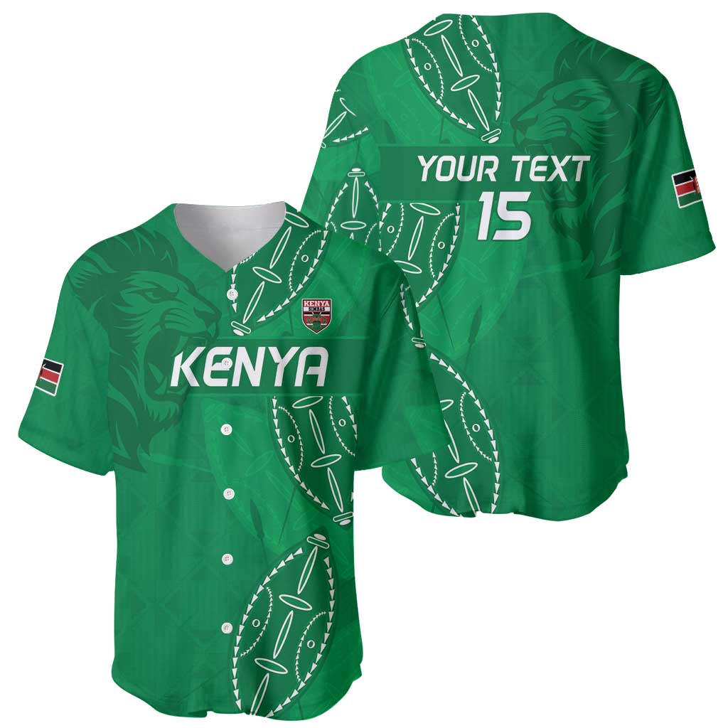Kenya Rugby Custom Baseball Jersey Go Champions Simbas - Green Color