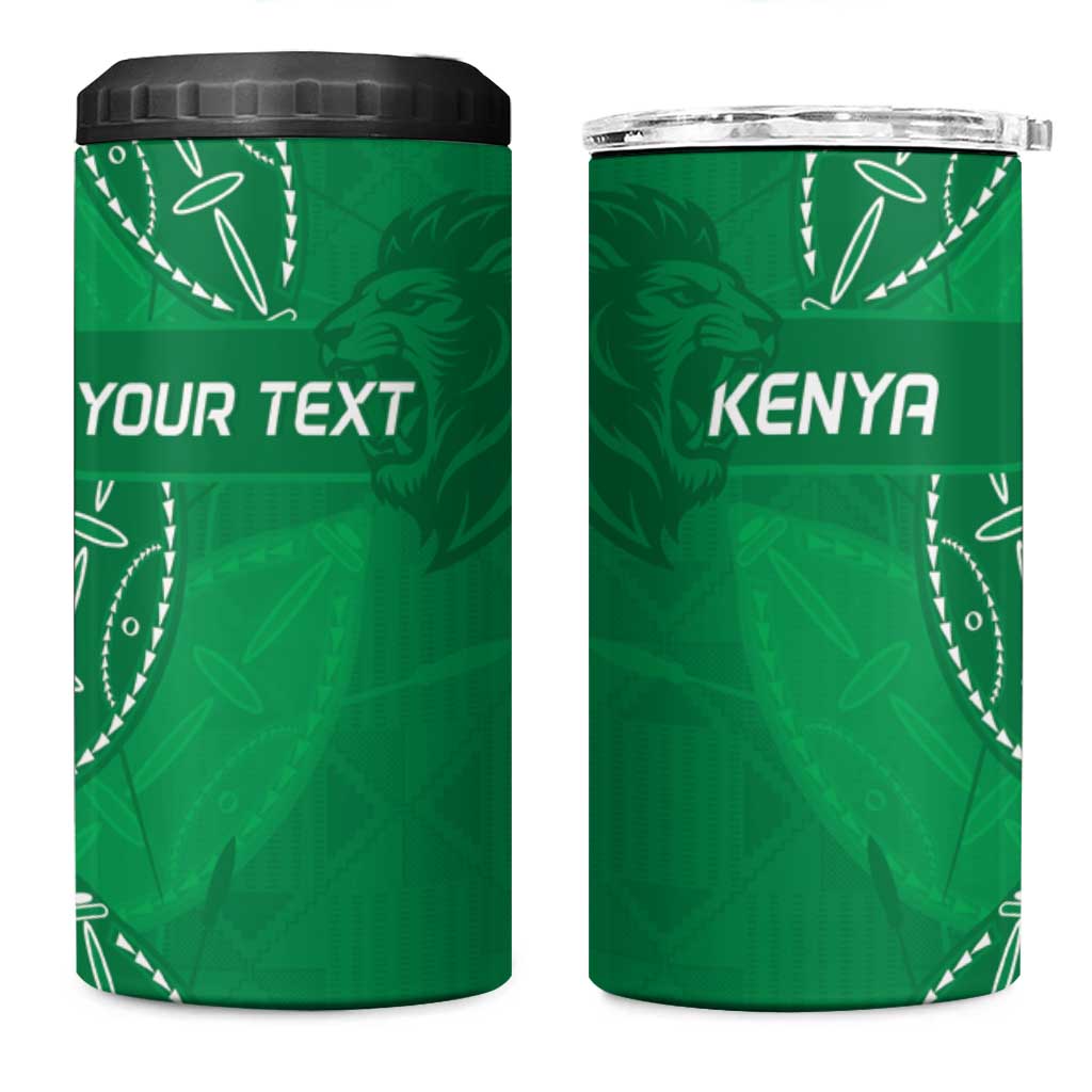 Kenya Rugby Custom 4 in 1 Can Cooler Tumbler Go Champions Simbas - Green Color