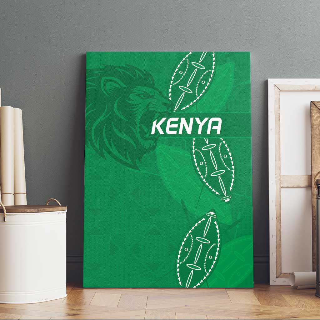 Kenya Rugby Canvas Wall Art Go Champions Simbas - Green Color
