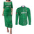 Kenya Rugby Custom Couples Matching Puletasi and Long Sleeve Button Shirt Go Champions Simbas - Green Color