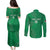 Kenya Rugby Custom Couples Matching Puletasi and Long Sleeve Button Shirt Go Champions Simbas - Green Color