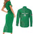 Kenya Rugby Custom Couples Matching Short Sleeve Bodycon Dress and Long Sleeve Button Shirt Go Champions Simbas - Green Color