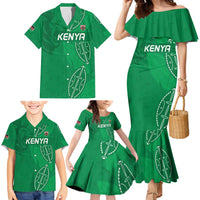 Kenya Rugby Custom Family Matching Mermaid Dress and Hawaiian Shirt Go Champions Simbas - Green Color