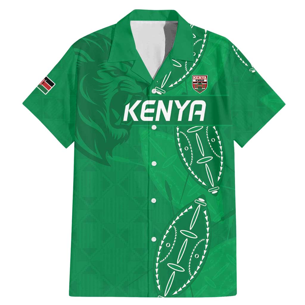 Kenya Rugby Custom Family Matching Mermaid Dress and Hawaiian Shirt Go Champions Simbas - Green Color