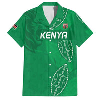 Kenya Rugby Custom Family Matching Off The Shoulder Long Sleeve Dress and Hawaiian Shirt Go Champions Simbas - Green Color