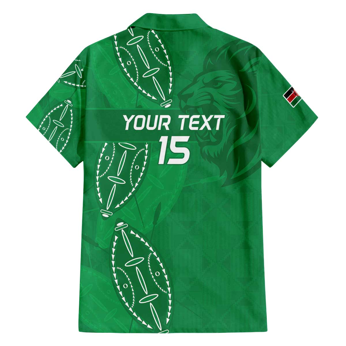 Kenya Rugby Custom Family Matching Off The Shoulder Long Sleeve Dress and Hawaiian Shirt Go Champions Simbas - Green Color