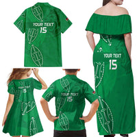 Kenya Rugby Custom Family Matching Off Shoulder Maxi Dress and Hawaiian Shirt Go Champions Simbas - Green Color