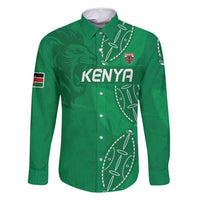 Kenya Rugby Custom Family Matching Off Shoulder Short Dress and Hawaiian Shirt Go Champions Simbas - Green Color
