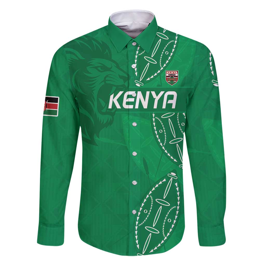 Kenya Rugby Custom Family Matching Puletasi and Hawaiian Shirt Go Champions Simbas - Green Color