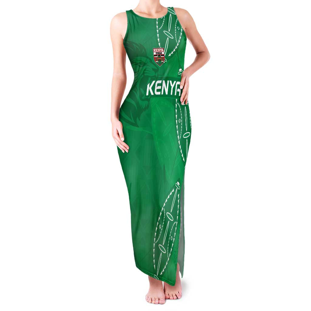 Kenya Rugby Custom Family Matching Tank Maxi Dress and Hawaiian Shirt Go Champions Simbas - Green Color